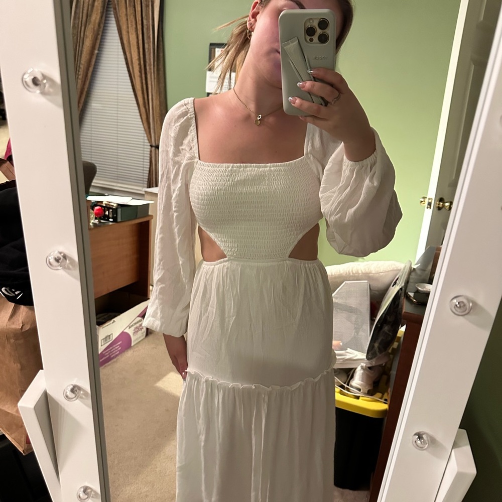 Forever 21 White Tiered Ruffled Sundress